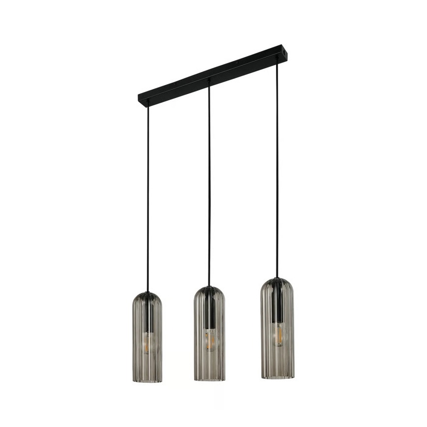 Nordlux - Lampadario a sospensione su cavo MIELLA 3xE27/25W/230V nero/fumé