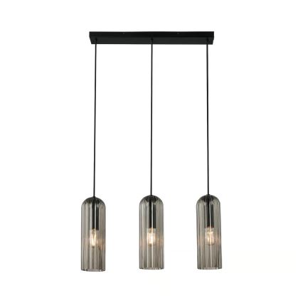 Nordlux - Lampadario a sospensione su cavo MIELLA 3xE27/25W/230V nero/fumé
