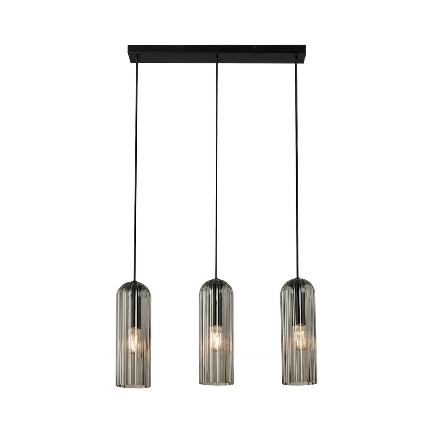 Nordlux - Lampadario a sospensione su cavo MIELLA 3xE27/25W/230V nero/fumé
