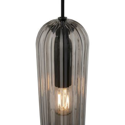 Nordlux - Lampadario a sospensione su cavo MIELLA 3xE27/25W/230V nero/fumé