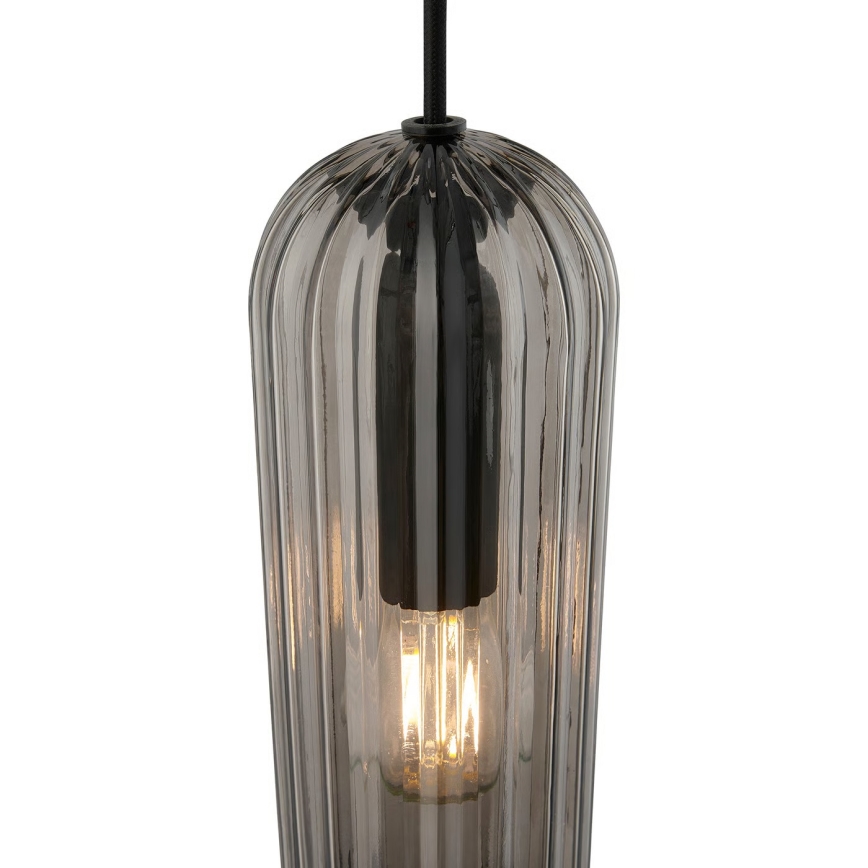 Nordlux - Lampadario a sospensione su cavo MIELLA 3xE27/25W/230V nero/fumé