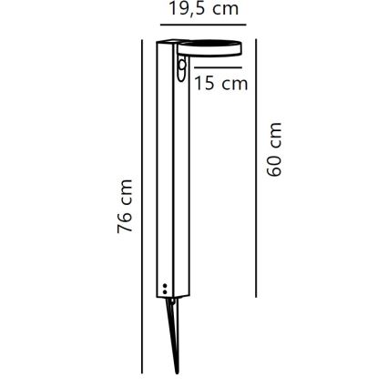 Nordlux - Lampe solaire avec détecteur RICA LED/5W/3,7V IP44