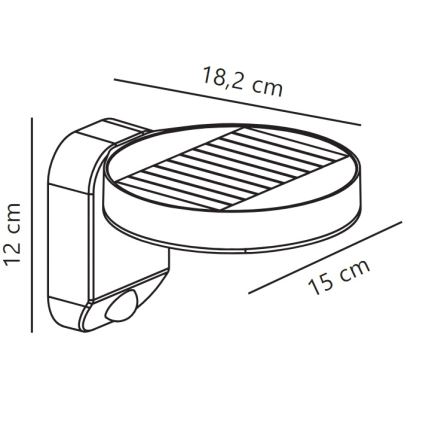 Nordlux - LED-Solarwandleuchte mit Sensor RICA LED/5W/3,7V IP44 rund