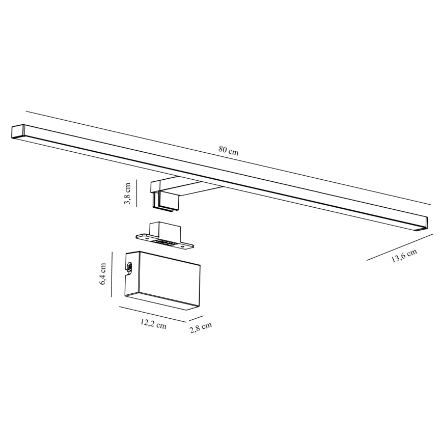 Nordlux - LED Badezimmerspiegelbeleuchtung MARLEE LED/11,5W/230V 3000K IP44 Schwarz