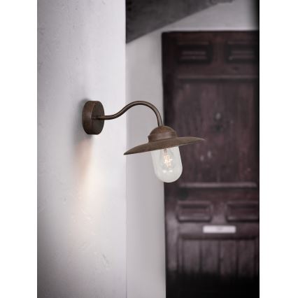 Nordlux - Outdoor-Wandleuchte LUXEMBOURG 1xE27/60W/230V IP54 braun/Patina