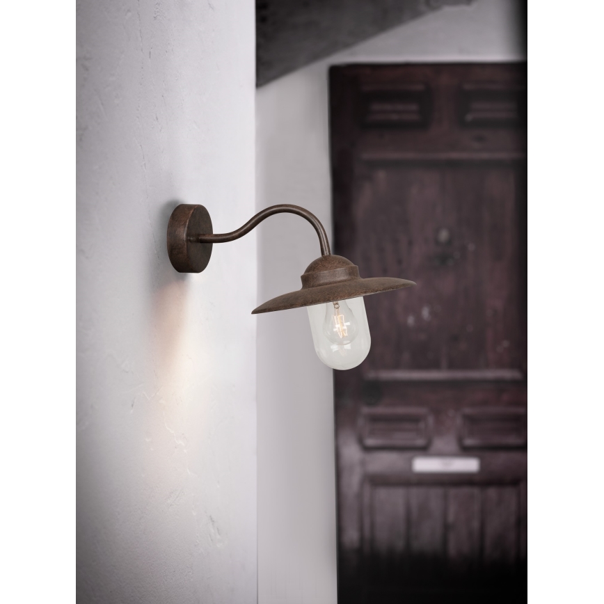 Nordlux - Outdoor-Wandleuchte LUXEMBOURG 1xE27/60W/230V IP54 braun/Patina