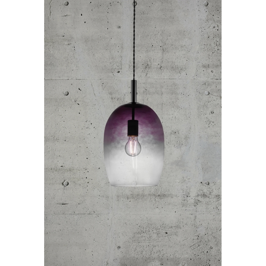 Nordlux - Pendelleuchte an Kabel UMA 1xE27/40W/230V Ø 23 cm schwarz/rauchglas