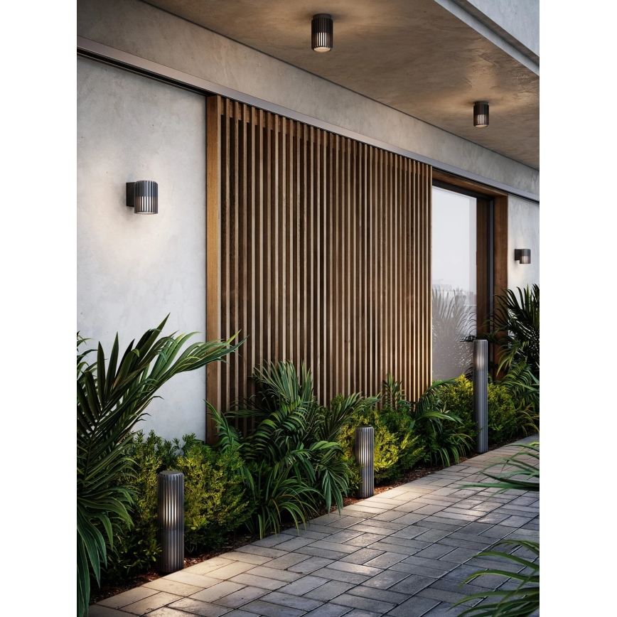 Nordlux - Plafonnier extérieur ALUDRA 1xE27/15W/230V anthracite