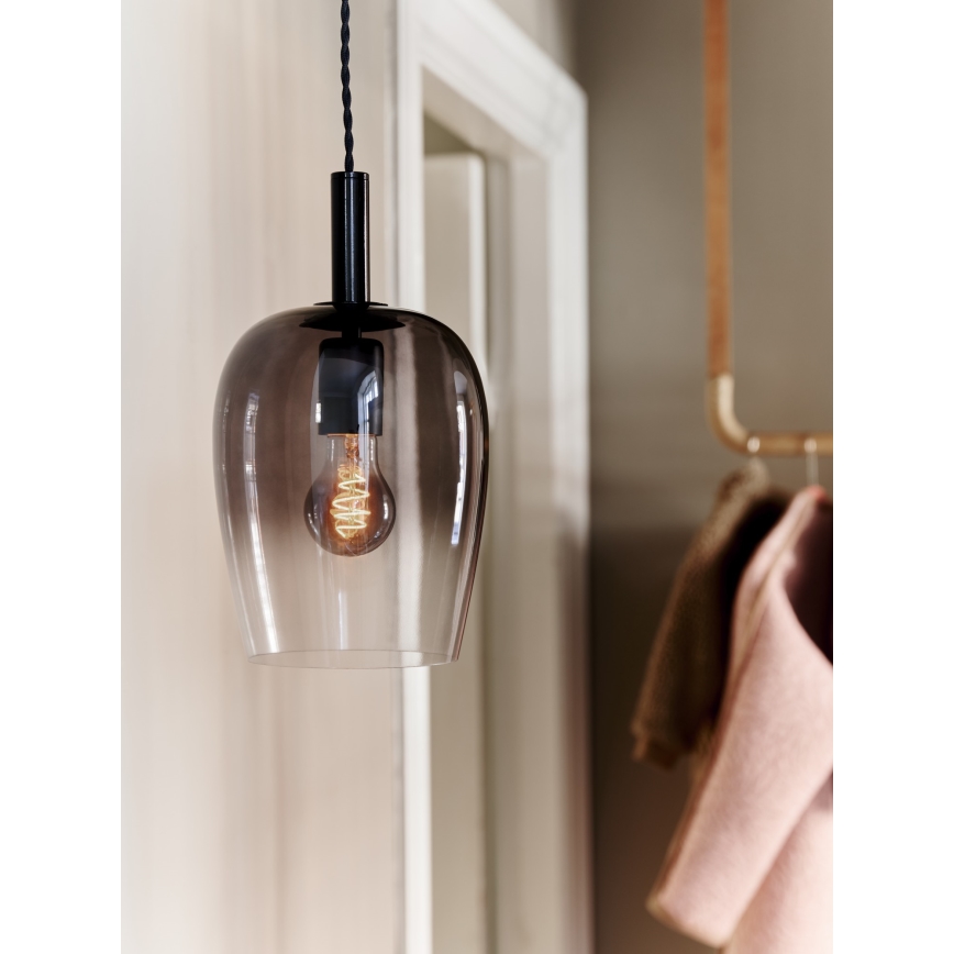Nordlux - Sospensione a cavo UMA 1xE27/40W/230V Ø 18 cm nero/fumé