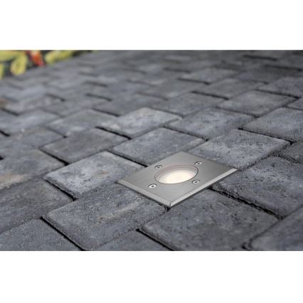 Nordlux - Spot d'extérieur encastrable dans le sol PATO 1xGU10/35W/230V IP65 chrome mat carré