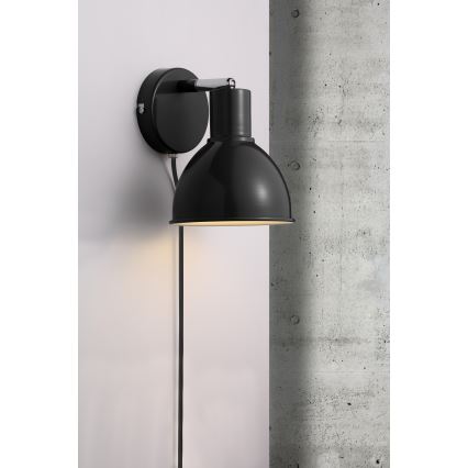 Nordlux - Spot mural POP 1xE27/18W/230V noir/chrome brillant