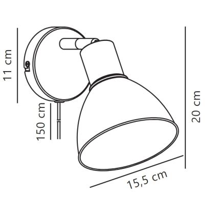 Nordlux - Spot mural POP 1xE27/18W/230V noir/chrome brillant
