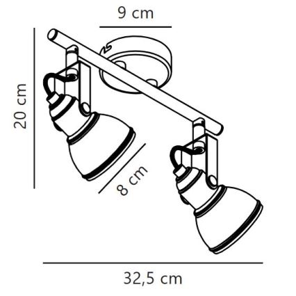 Nordlux - Strahler ASLAK 2xGU10/35W/230V schwarz