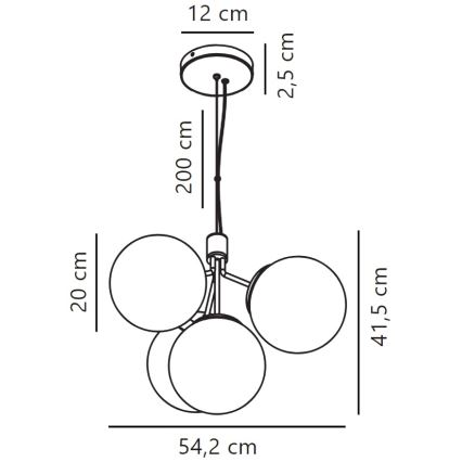 Nordlux - Suspension filaire IVONA 4xE27/28W/230V doré