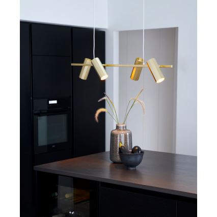 Nordlux - Suspension sur câble ALANIS 4xGU10/15W/230V laiton