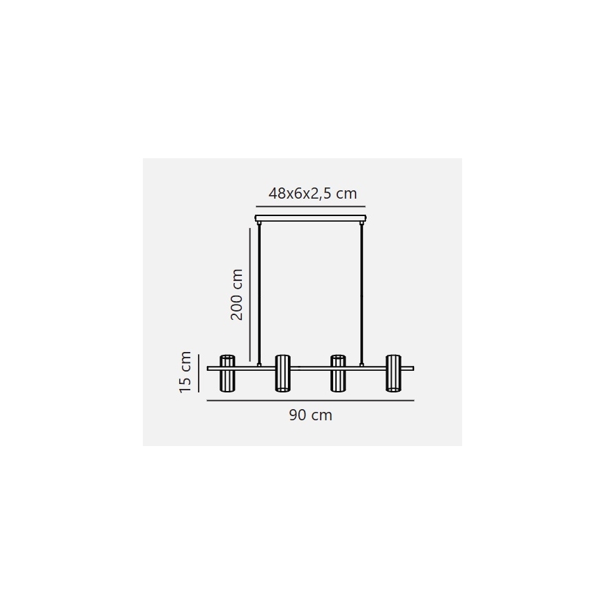 Nordlux - Suspension sur câble ALANIS 4xGU10/15W/230V laiton