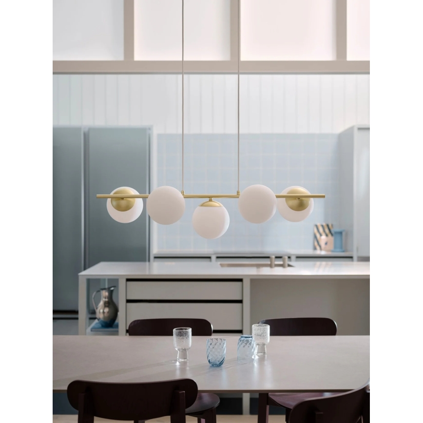 Nordlux - Suspension sur câble LILLY 5xE14/10W/230V laiton