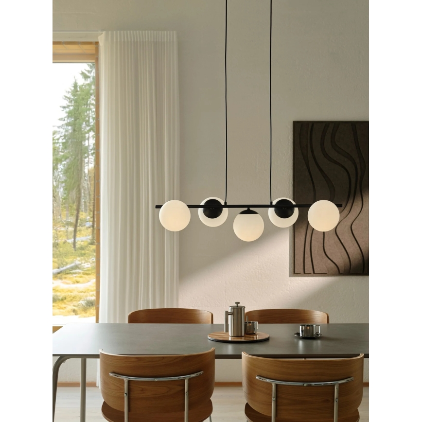 Nordlux - Suspension sur câble LILLY 5xE14/10W/230V noire
