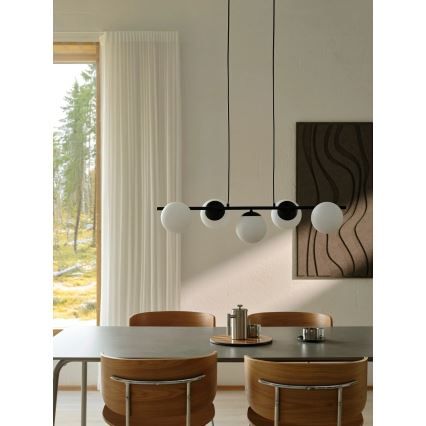 Nordlux - Suspension sur câble LILLY 5xE14/10W/230V noire
