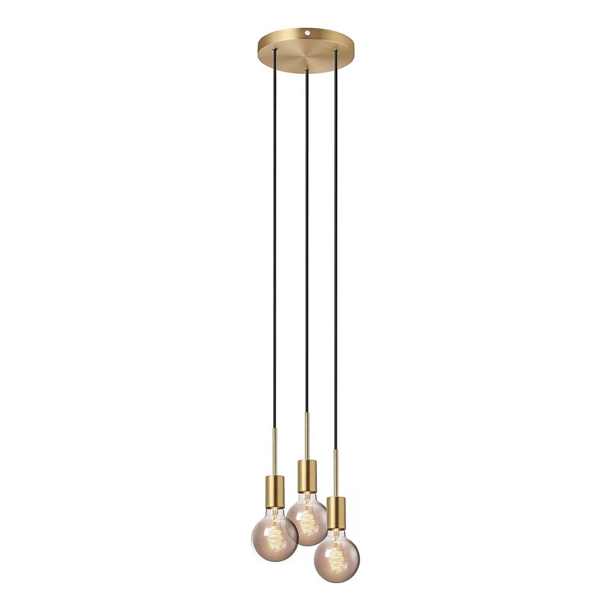 Nordlux - Suspension sur câble PACO 3xE27/25W/230V, finition laiton