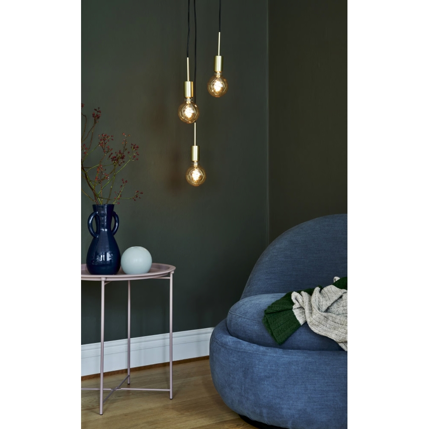 Nordlux - Suspension sur câble PACO 3xE27/25W/230V, finition laiton