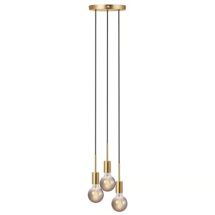 Nordlux - Suspension sur câble PACO 3xE27/25W/230V, finition laiton