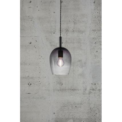 Nordlux - Suspension sur câble UMA 1xE27/40W/230V Ø 18 cm noir/fumé