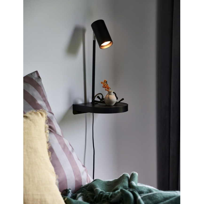 Nordlux - Wandleuchte mit Ablage CODY 1xGU10/15W/230V schwarz