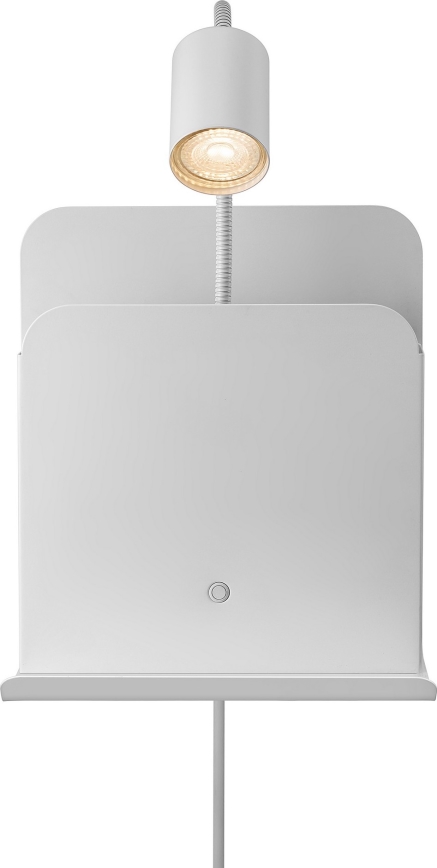 Nordlux - Wandstrahler mit Ablage und USB ROOMI 1xGU10/8W/230V weiß