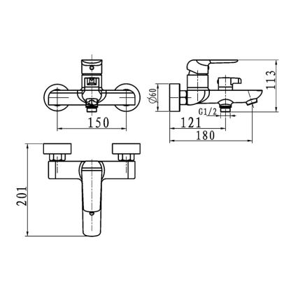 Novaservis - Badewannenarmatur NOBLESS TINA weiß