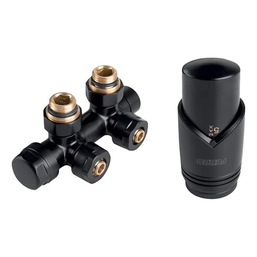 Novaservis - Kit d'angle pour radiateurs à raccordement central, noir