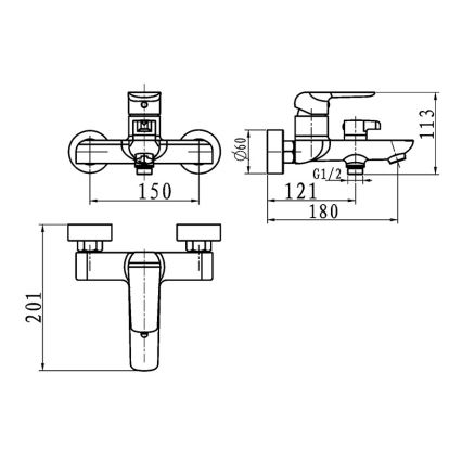 Novaservis - Miscelatore per vasca NOBLESS TINA nero
