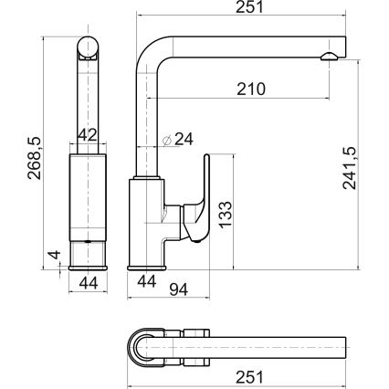 Novaservis - Mitigeur d'évier NOBLESS SHARP chromé brillant