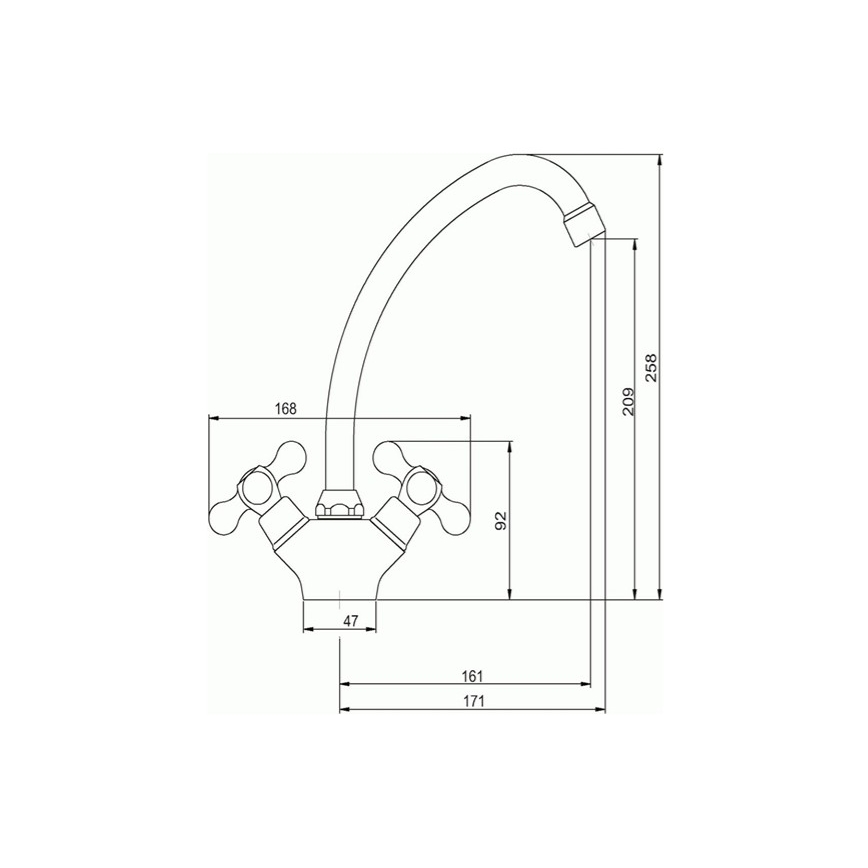 Novaservis - Mitigeur d'évier TITANIA RETRO chromé brillant