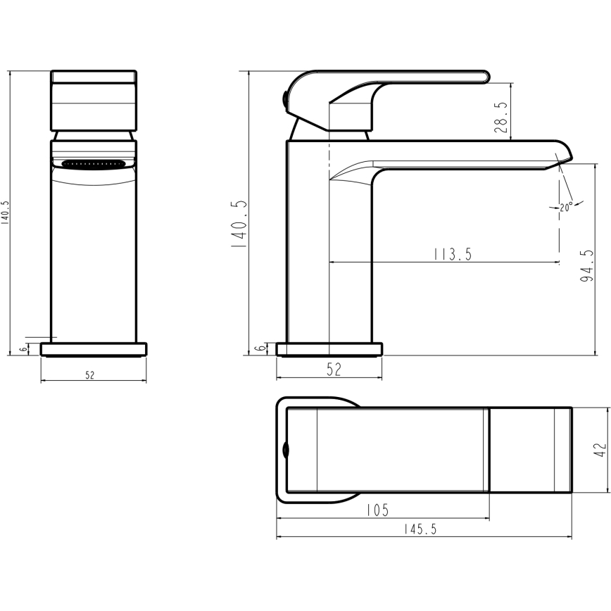 Novaservis - Mitigeur pour lavabo NOBLESS SHARP chromé brillant