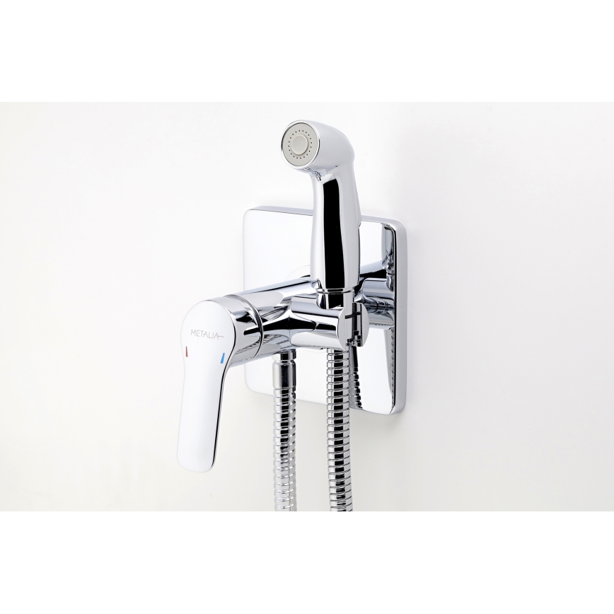 Novaservis-Robinet de bidet avec pulvérisateur pour une installation encastrée METALIA chrome brillant