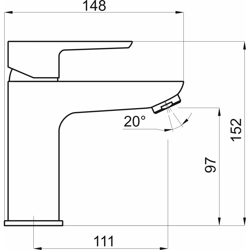 Novaservis - Robinet de lavabo METALIA ECO 15,2 cm mat noir