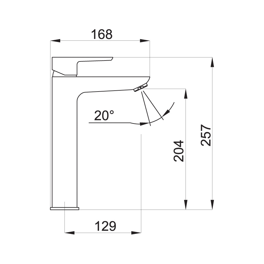 Novaservis - Robinet de lavabo METALIA ECO 25,7 cm mat noir