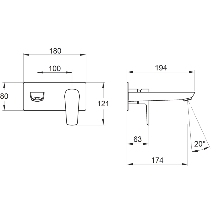Novaservis - Robinet de lavabo pour installation encastrée METALIA ECO mat noir