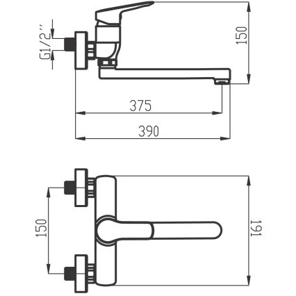 Novaservis - Robinet d'évier/lavabo METALIA chrome brillant
