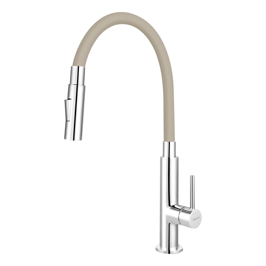 Novaservis - Rubinetto per lavello con braccio flessible cromo lucido/beige