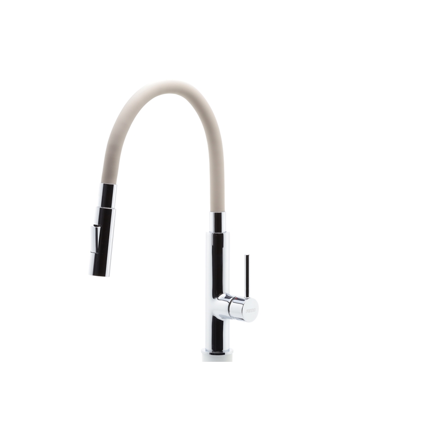 Novaservis - Rubinetto per lavello con braccio flessible cromo lucido/beige