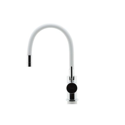 Novaservis - Rubinetto per lavello con braccio flessible cromo lucido/bianco