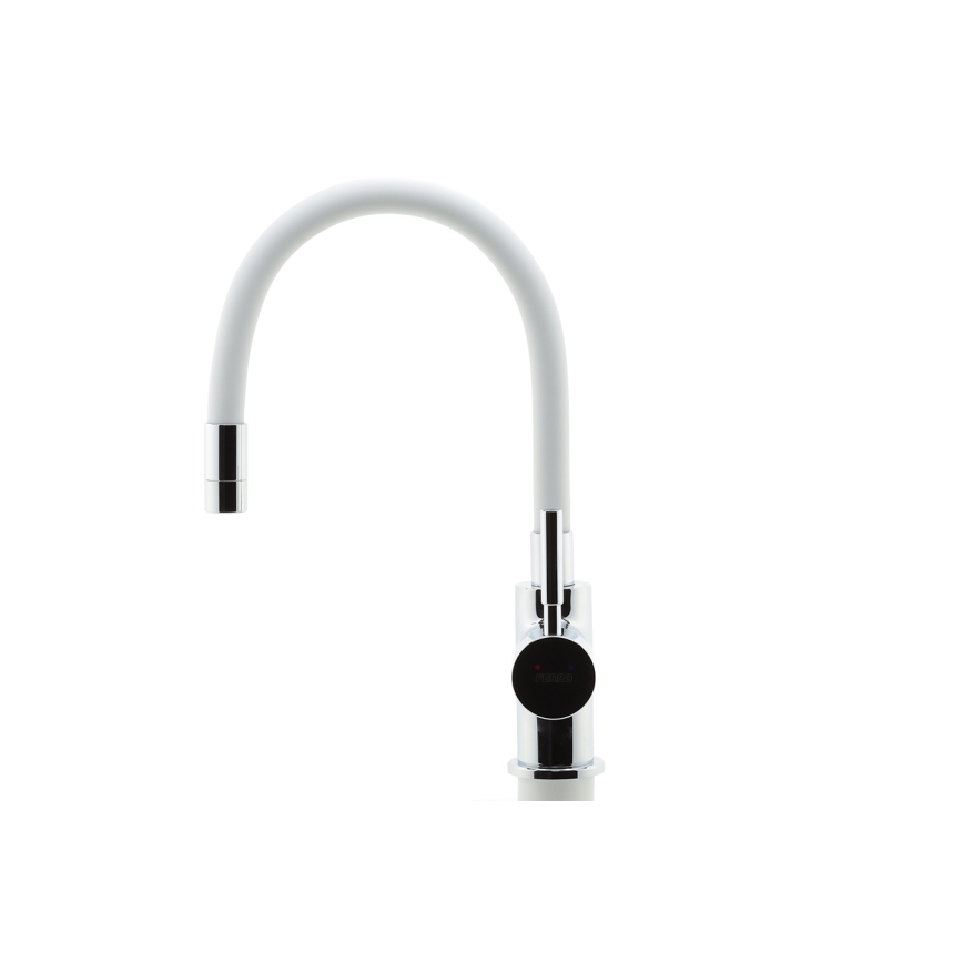 Novaservis - Rubinetto per lavello con braccio flessible cromo lucido/bianco