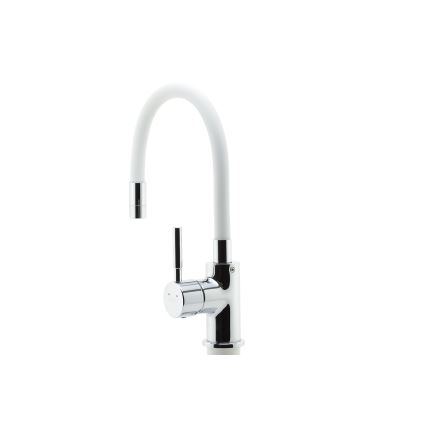 Novaservis - Rubinetto per lavello con braccio flessible cromo lucido/bianco