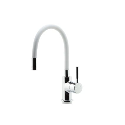 Novaservis - Rubinetto per lavello con braccio flessible cromo lucido/bianco