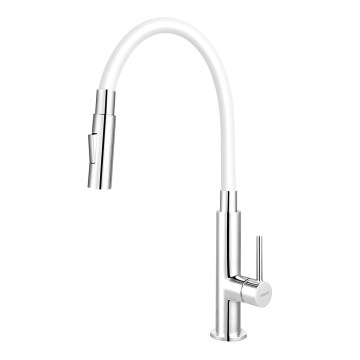 Novaservis - Rubinetto per lavello con braccio flessible cromo lucido/bianco