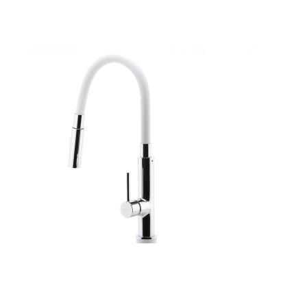 Novaservis - Rubinetto per lavello con braccio flessible cromo lucido/bianco