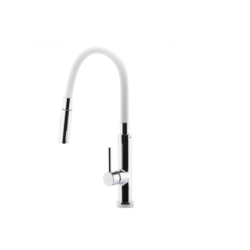 Novaservis - Rubinetto per lavello con braccio flessible cromo lucido/bianco