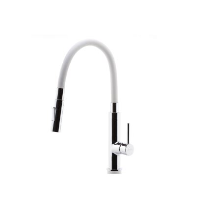 Novaservis - Rubinetto per lavello con braccio flessible cromo lucido/bianco